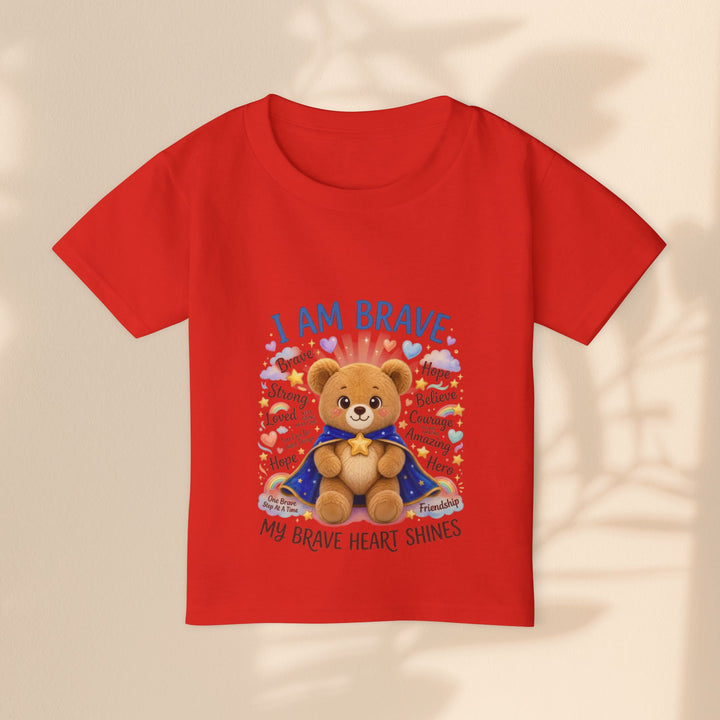 I Am Brave Teddy Bear Toddler Courage T-Shirt