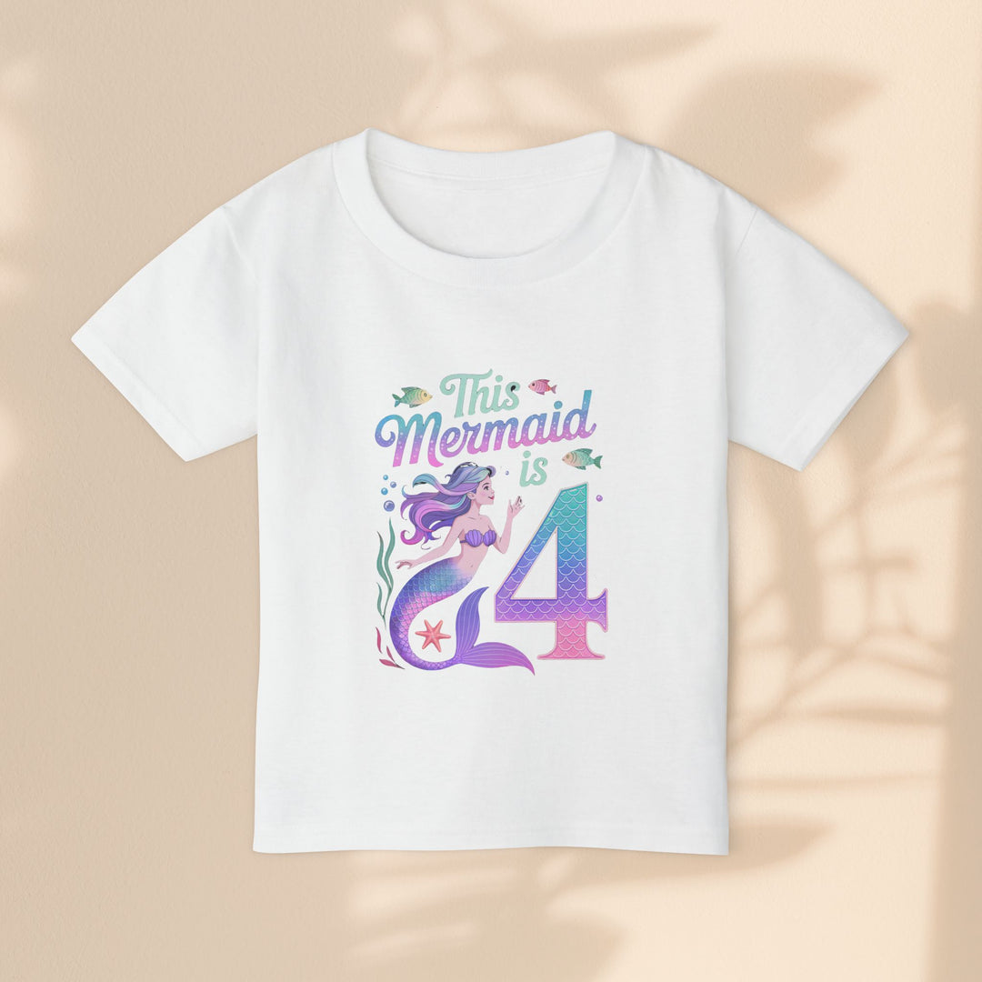 Mermaid 4th Birthday Toddler T-Shirt for Girls
