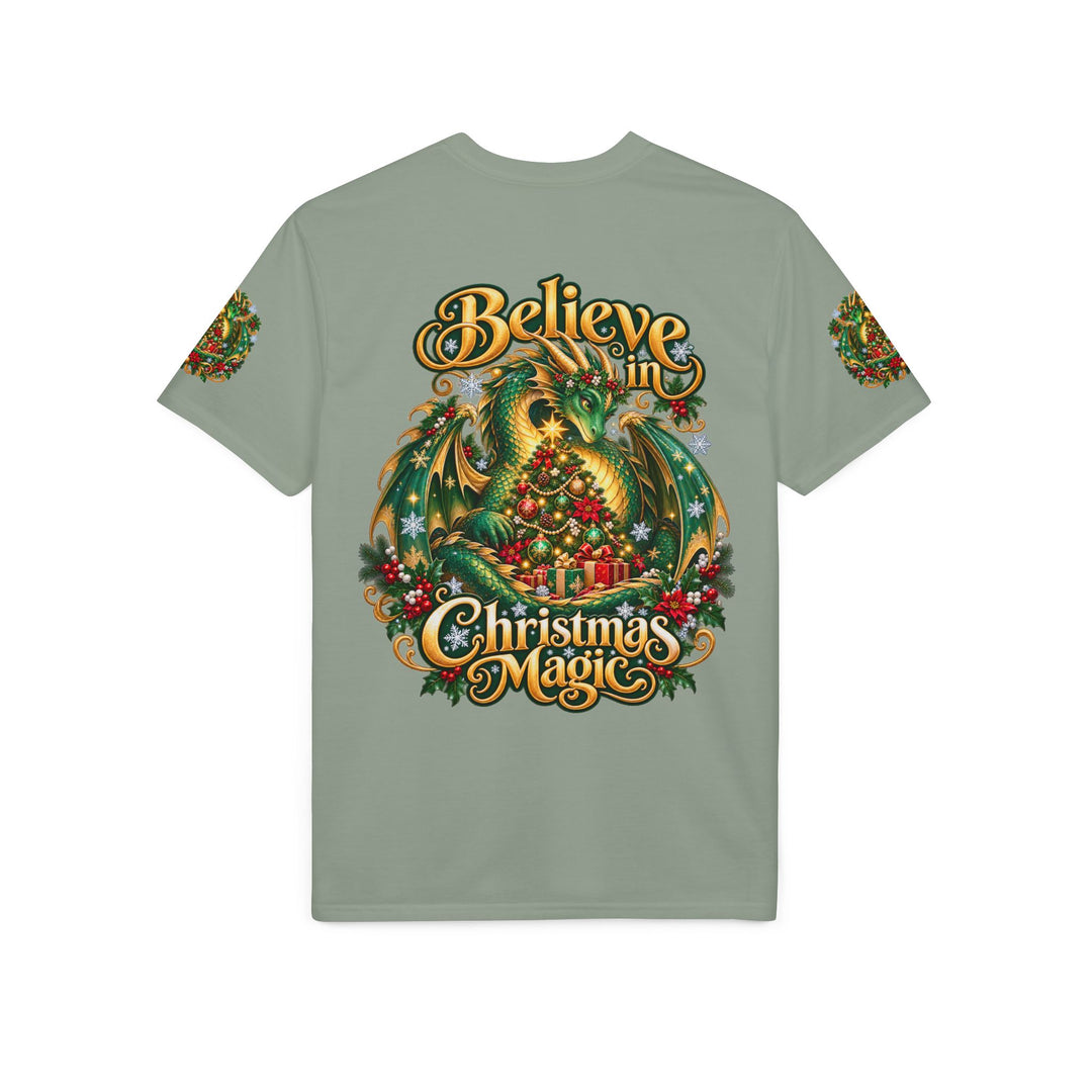 Christmas Dragon T-Shirt — "Believe in Christmas Magic" Holiday Tee