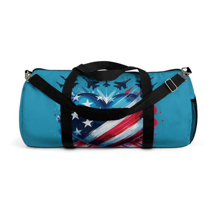 Patriotic Duffel Bag – Heart American Flag Travel & Gym Weekender, Military Appreciation Gift