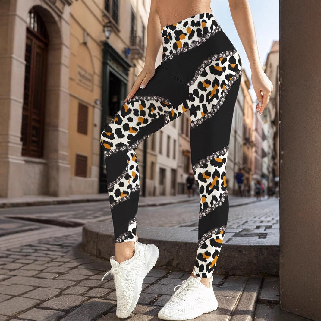 Women's Rose Print Leggings | Casual Floral Leggings
