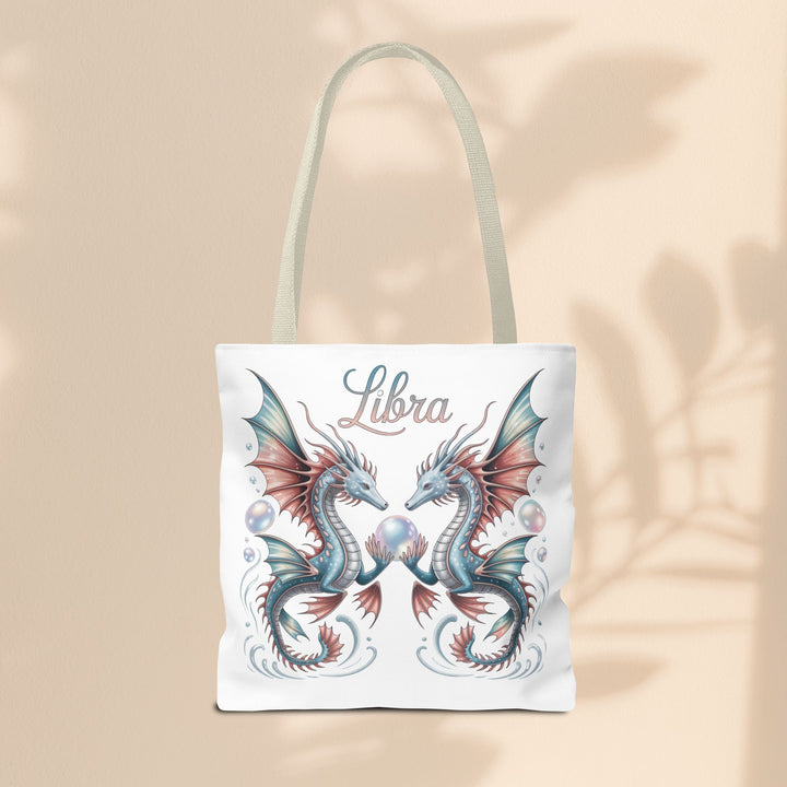 Libra Dragon Tote Bag, Zodiac Sign Tote, Astrological Gift, Fantasy Art Shopper, Unique Astrology Carryall