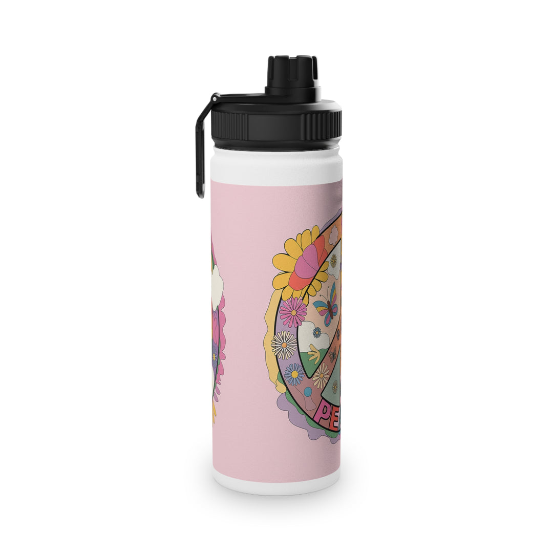 Stainless Steel Water Bottle, Sports Lid - Sign of Peace Coming