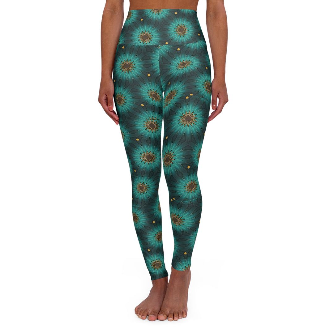 High Waisted Yoga Leggings - Forest Spirals