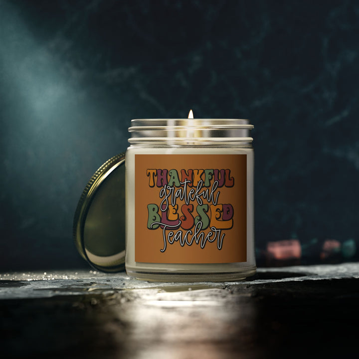 Scented Coconut Apricot Candles (4oz, 9oz) - Thankful Blessed Teacher