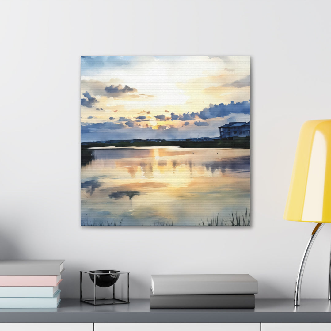 Serene Sunset Landscape Canvas Wall Art