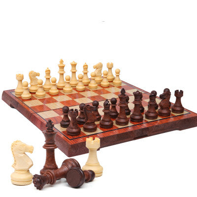 Magnetic Chess Set with Imitation Wood Chessboard