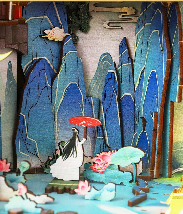 Penglai Fairyland DIY Wooden Book Nook Miniature Model Kit