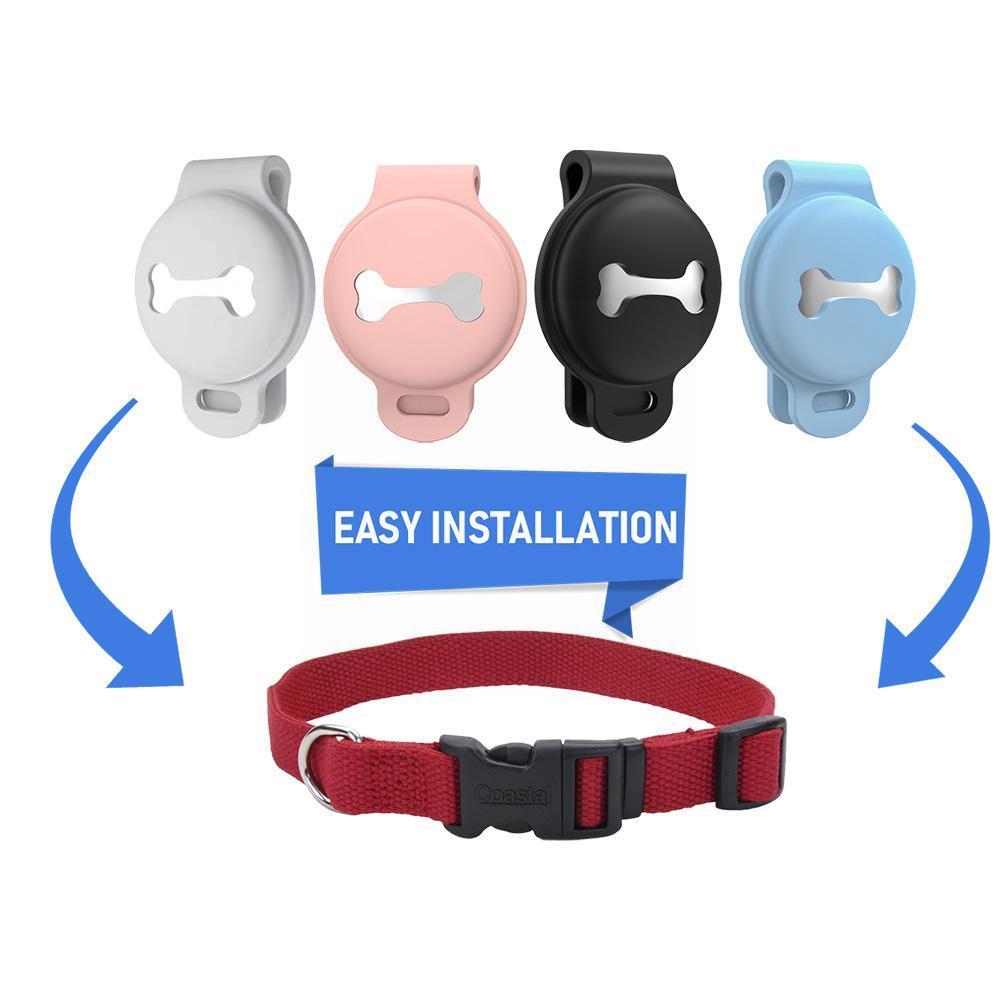 Silicone Pet Tracker Holder | Protective AirTag Collar Case