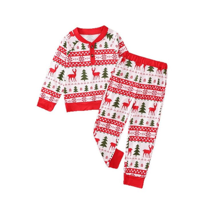 Boys’ Red Christmas Animal-Print Suit – Two-Piece Holiday Outfit