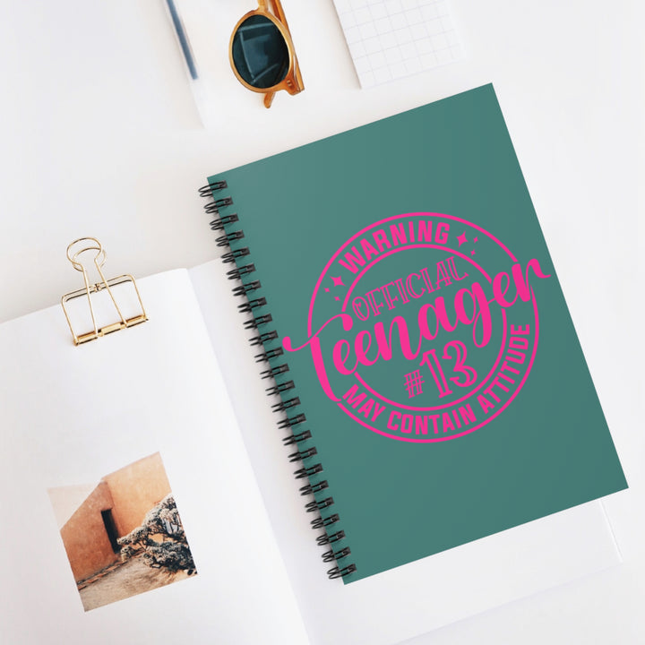 Official Teenager Spiral Notebook - Perfect for Birthdays, School, Gift for Teens, Attitude, Fun Journal