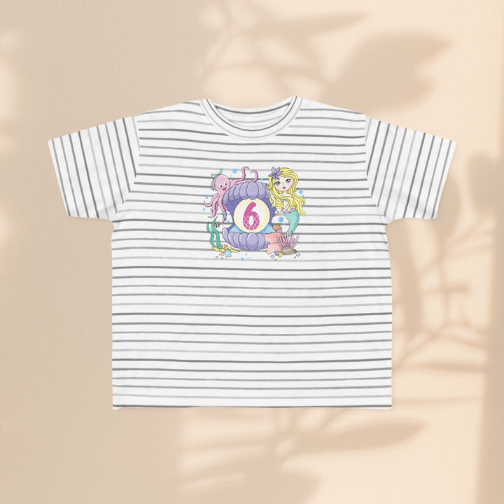Age 6 Toddler Tee with Mermaid & Octopus Design - Birthday Celebration, Gifts for Ages 6