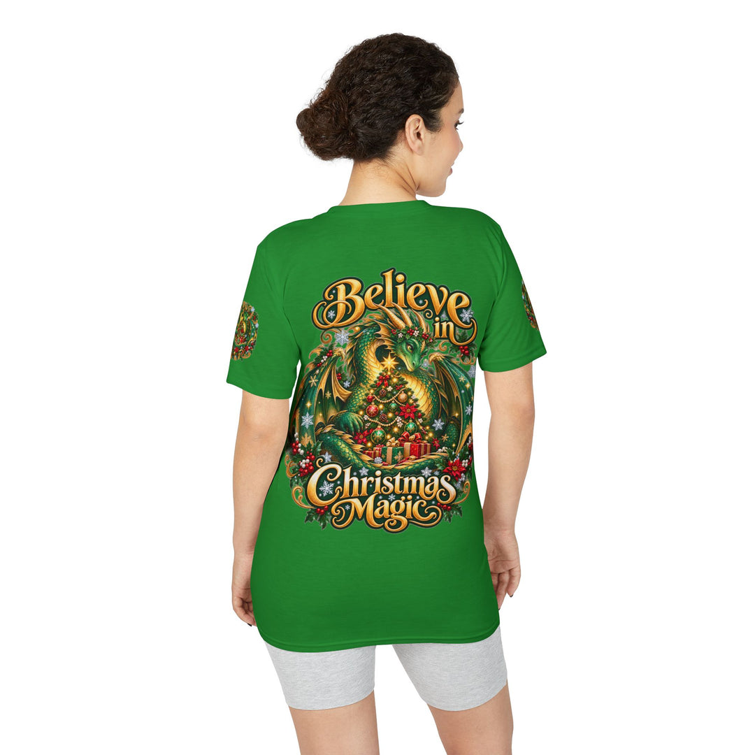 Christmas Dragon T-Shirt — "Believe in Christmas Magic" Holiday Tee