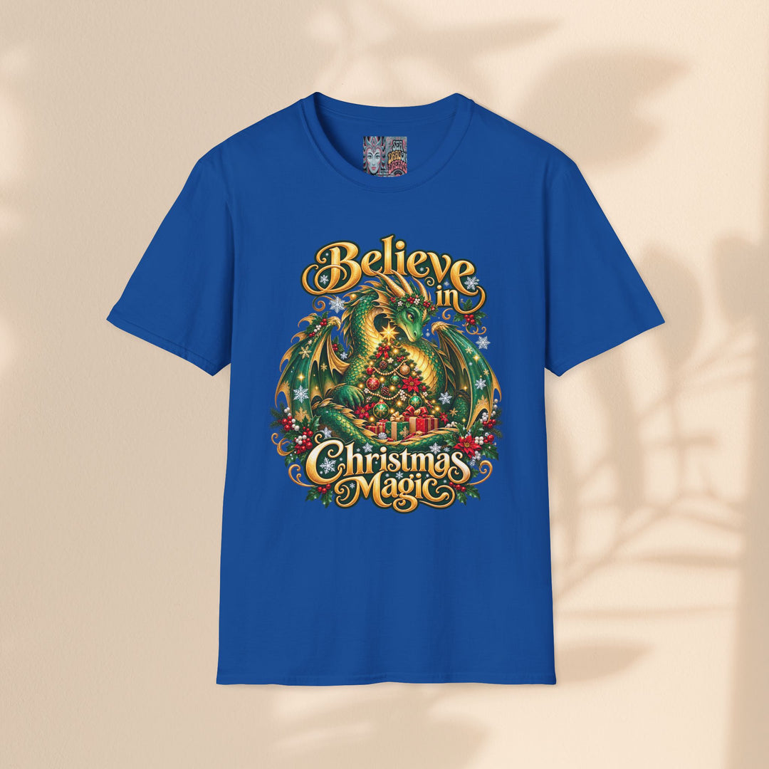 Believe in Christmas Magic T-Shirt – Festive Dragon Holiday Tee