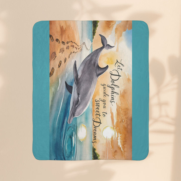 Fleece Sherpa Blanket - Dolphin Dreams