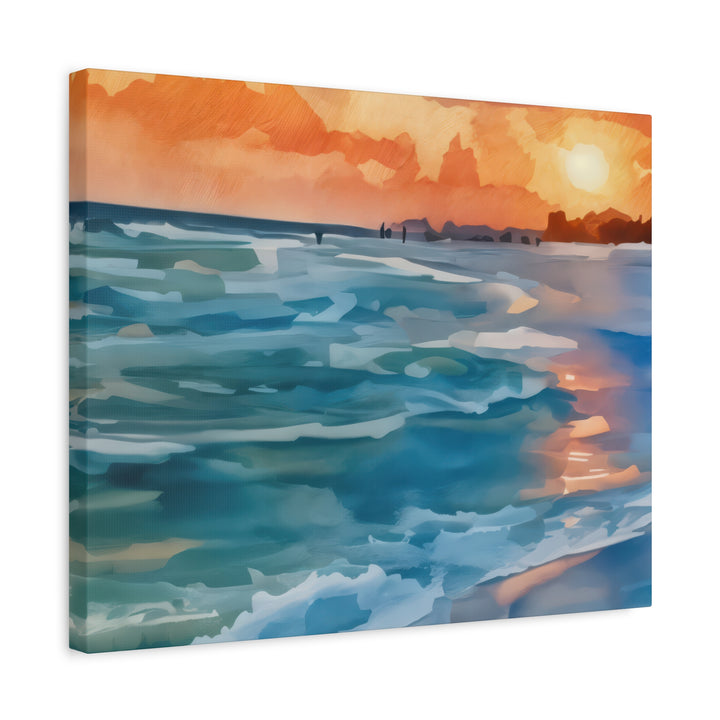 Coastal Sunset Canvas Art – Ocean and Beach Wall Décor