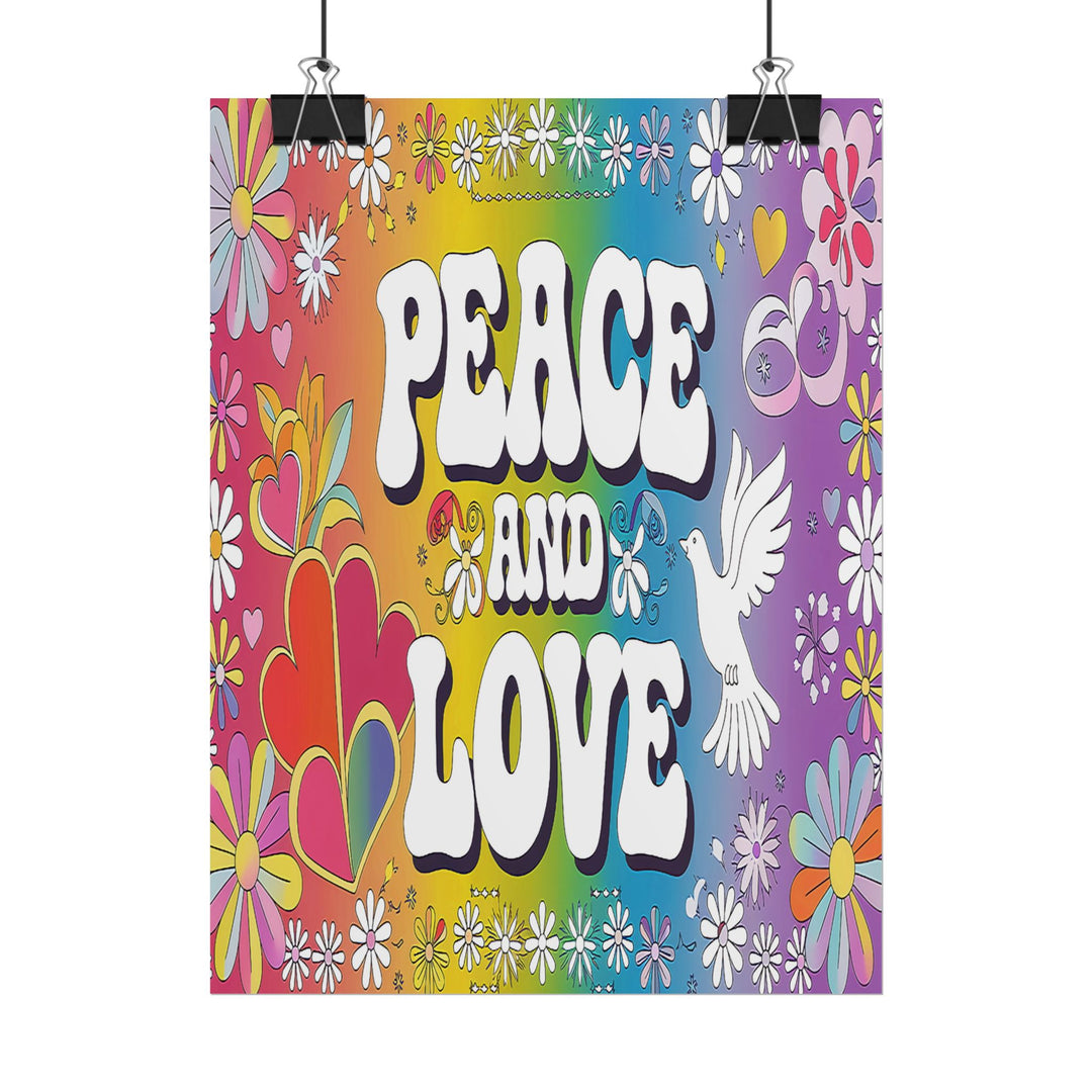 Peace and Love Rolled Posters - Colorful Floral Wall Art for Peaceful Decor