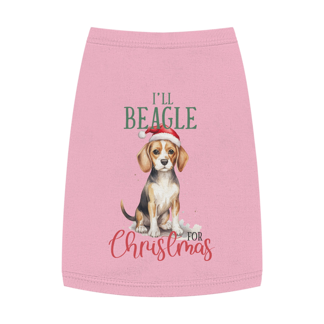 Festive Beagle Pet Tank Top - Holiday Dog Apparel - I'm Beagle for Christmas