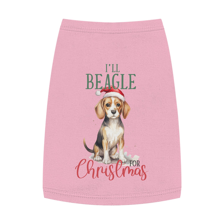 Festive Beagle Pet Tank Top - Holiday Dog Apparel - I'm Beagle for Christmas
