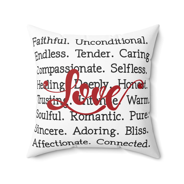 Faux Suede Square Pillow - The Meaning of Love