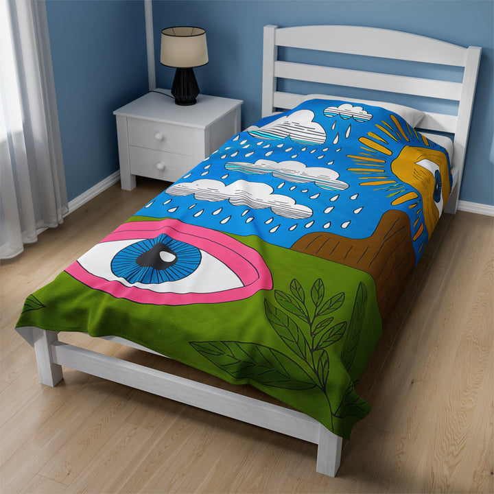 Velveteen Plush Blanket - Eye Watching You