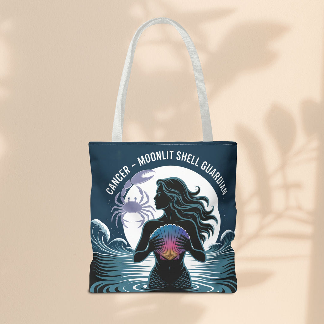Zodiac Cancer Tote, Astrology-Inspired Tote Bag, Zodiac Gift, Cancer Moonlit Shell Guardian, Eco-Friendly Bag, Gift for Her