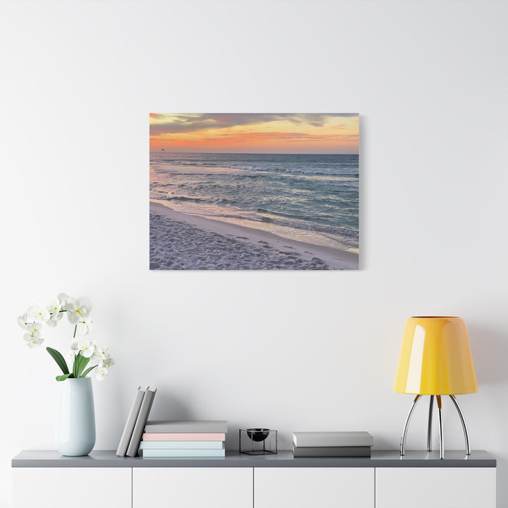 Sunset Beach Matte Stretched Canvas Wall Art