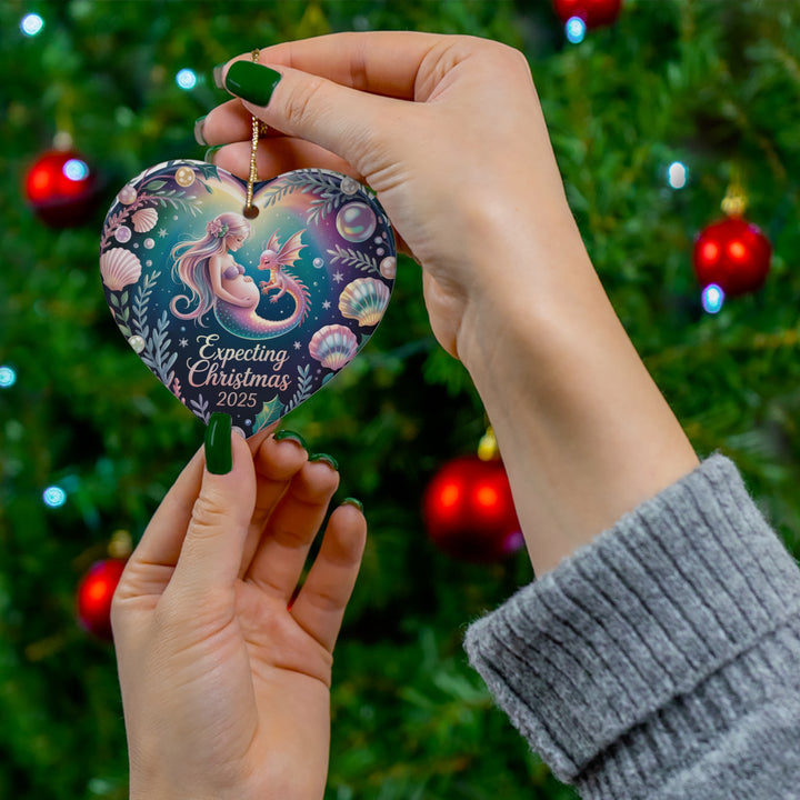Expecting Christmas 2025 Ceramic Ornament – Holiday Keepsake for Parents-to-Be