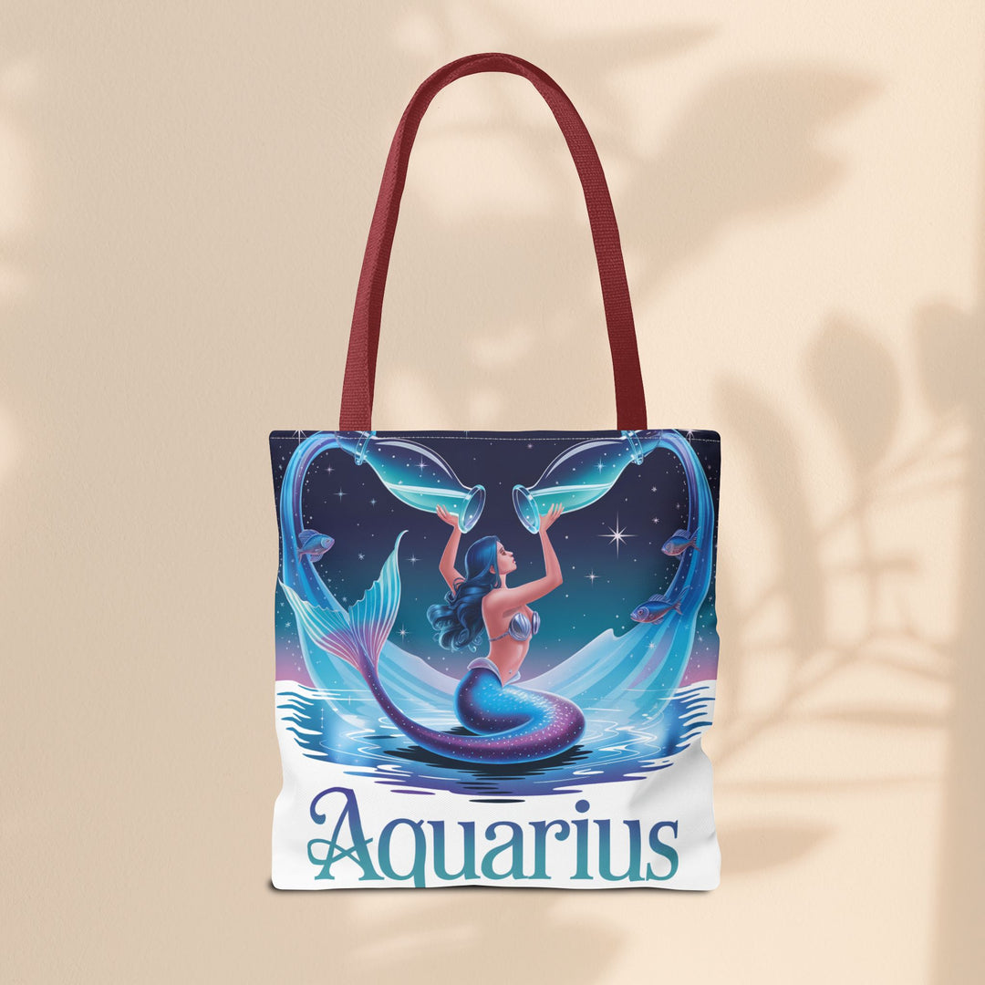 Aquarius Mermaid Tote Bag, Zodiac Gift, Astrology Tote, Women’s Bag, Beach Accessory, Stylish Carryall
