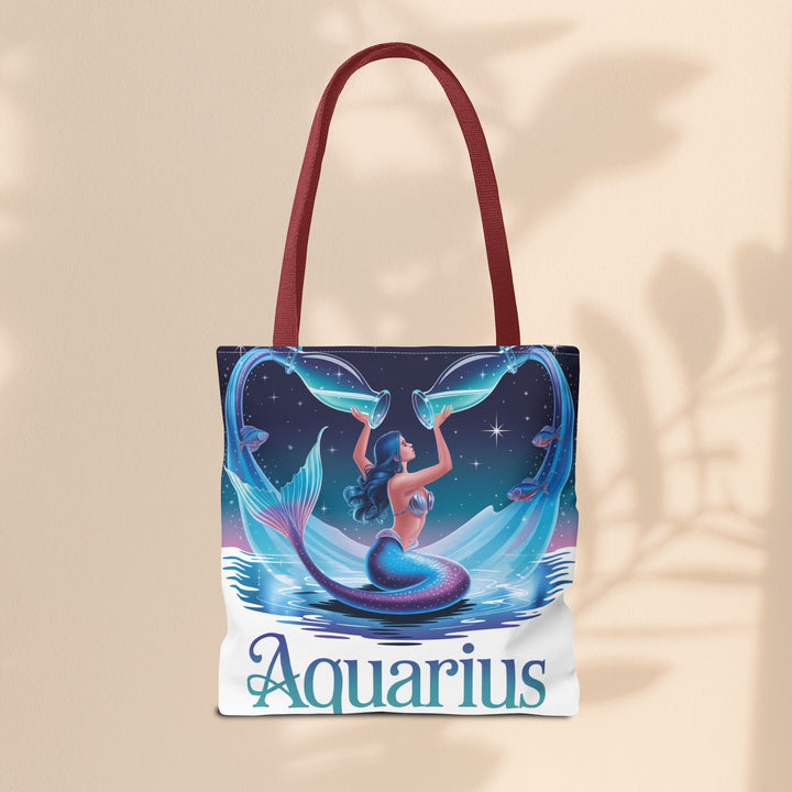 Aquarius Mermaid Tote Bag, Zodiac Gift, Astrology Tote, Women’s Bag, Beach Accessory, Stylish Carryall
