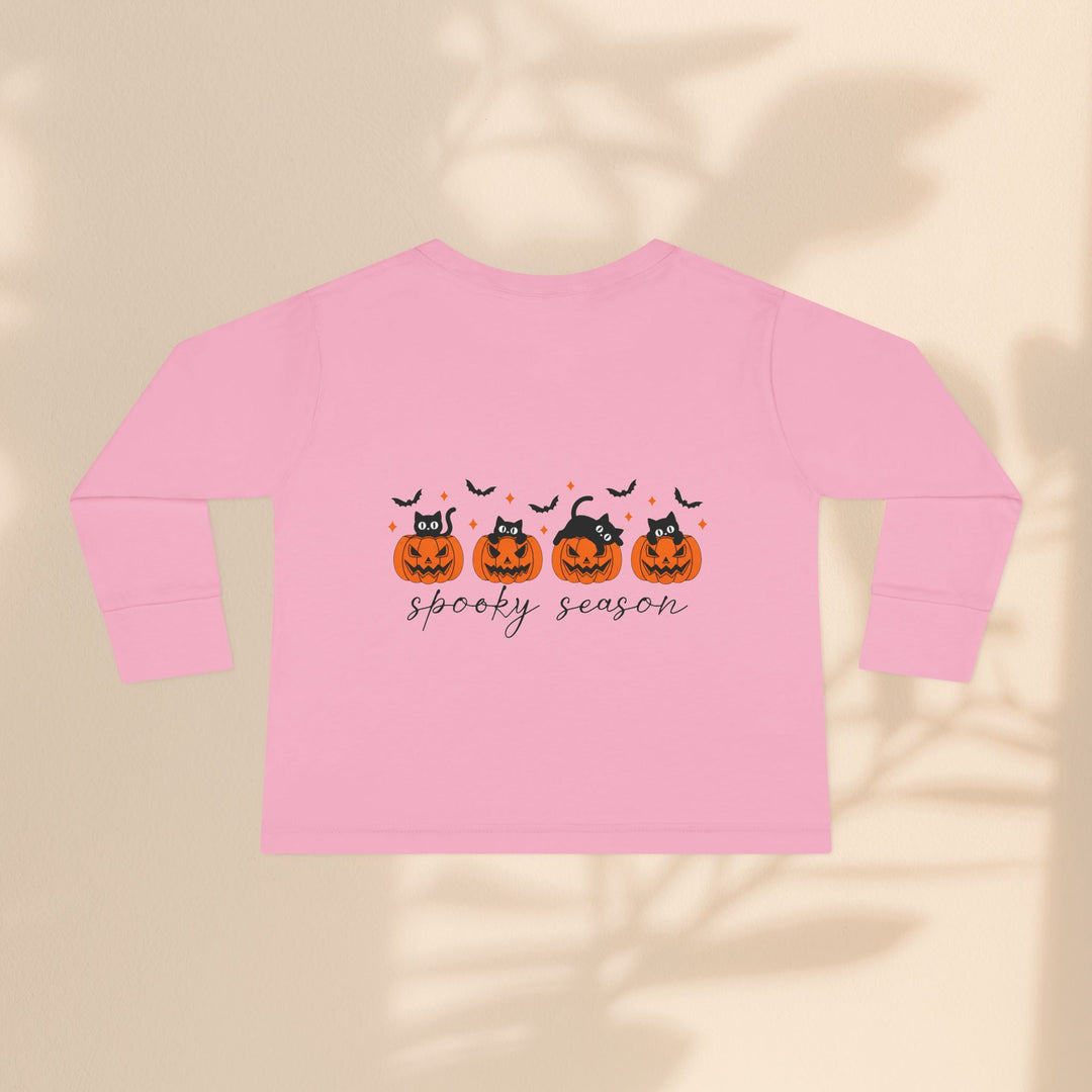 Adorable Toddler Spooky Season Halloween Long Sleeve Tee – Kids Pumpkin Outfit & Fall Gift