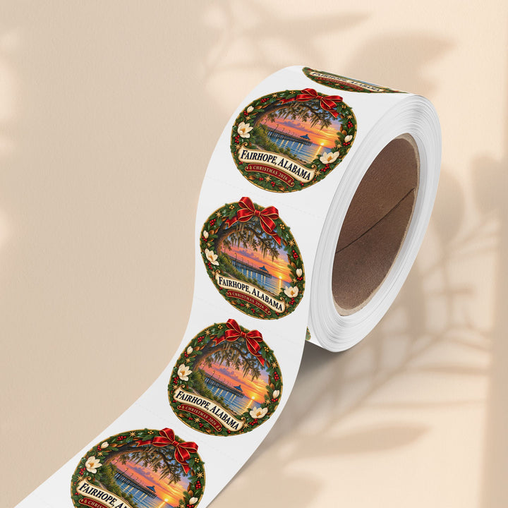 Fairhope Alabama Christmas Sticker Roll – Coastal Sunset Labels