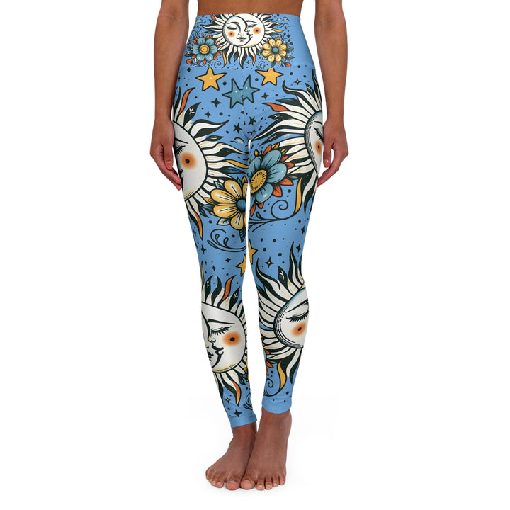 High Waisted Yoga Leggings - Sun and Moon