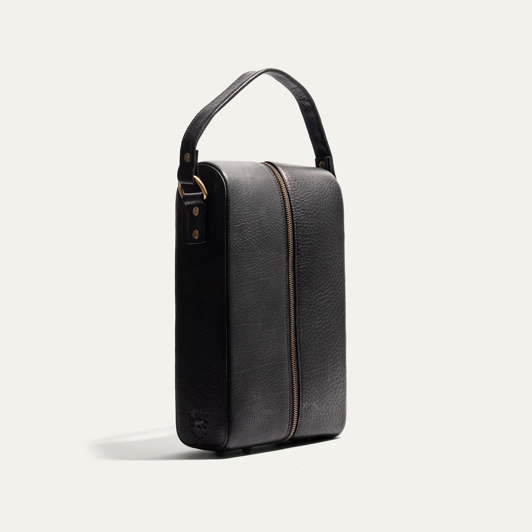 Hard Double Leather Wine Case – Full-Grain Leather Bottle Carrier