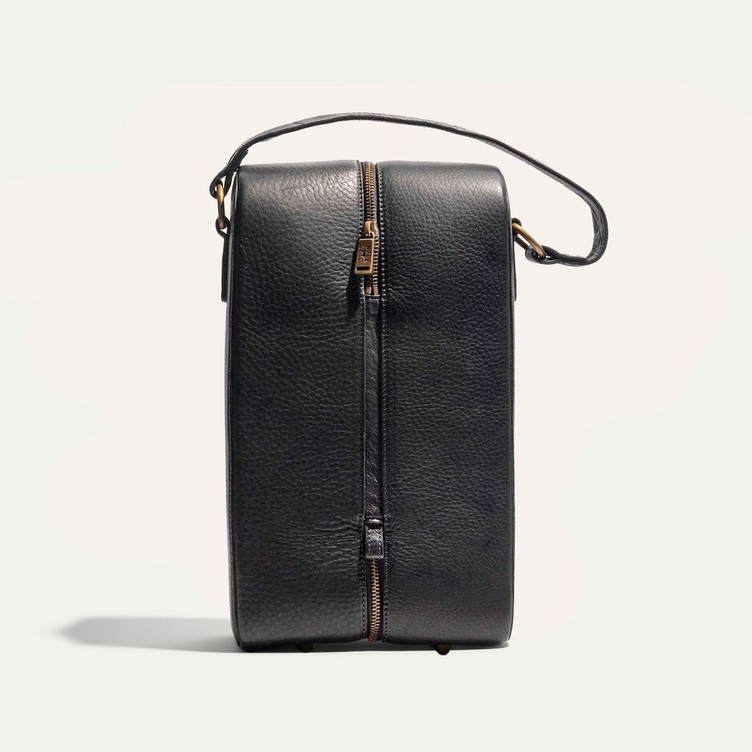 Hard Double Leather Wine Case – Full-Grain Leather Bottle Carrier