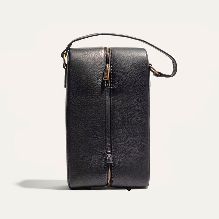 Hard Double Leather Wine Case – Full-Grain Leather Bottle Carrier