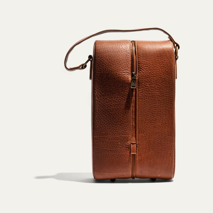 Hard Double Leather Wine Case – Full-Grain Leather Bottle Carrier