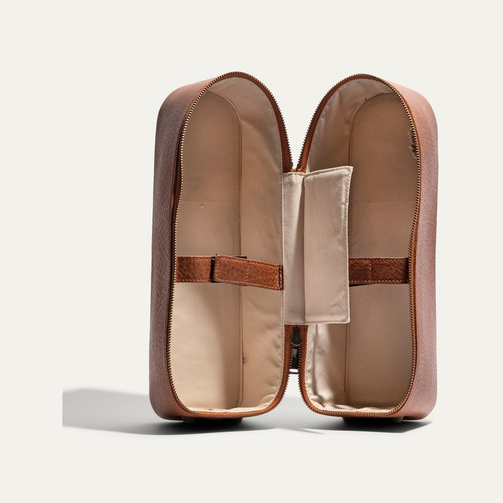 Hard Double Leather Wine Case – Full-Grain Leather Bottle Carrier