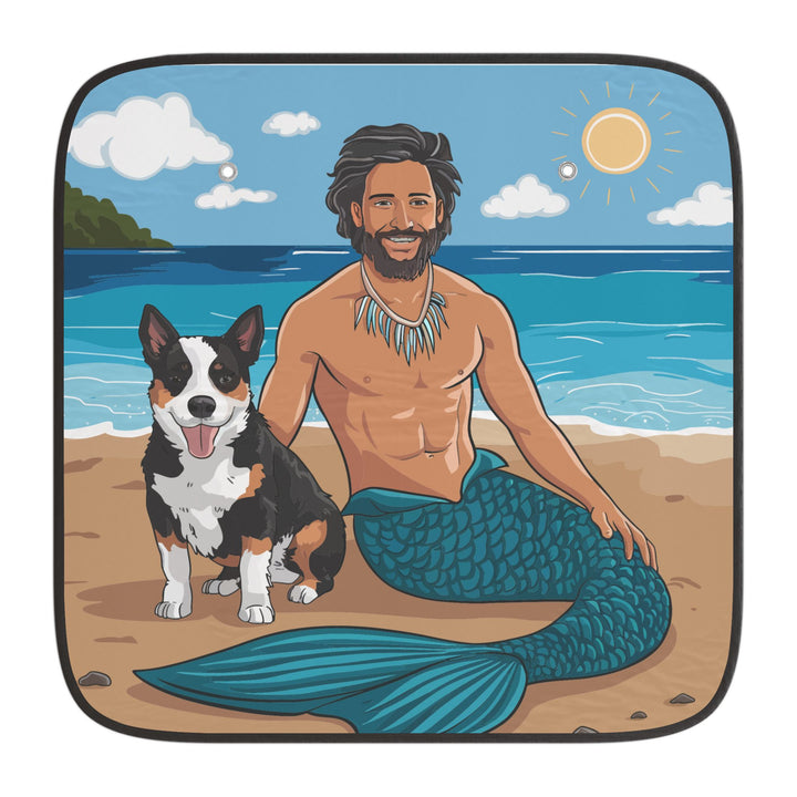 Car Sun Shades - Merman with Dog