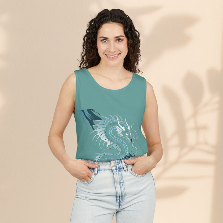 Dragon Art Unisex Tank Top - Stylish Summer Wear, Festival Apparel, Gift for Art Lovers, Beach Outfits, Cool Graphic Shirt
