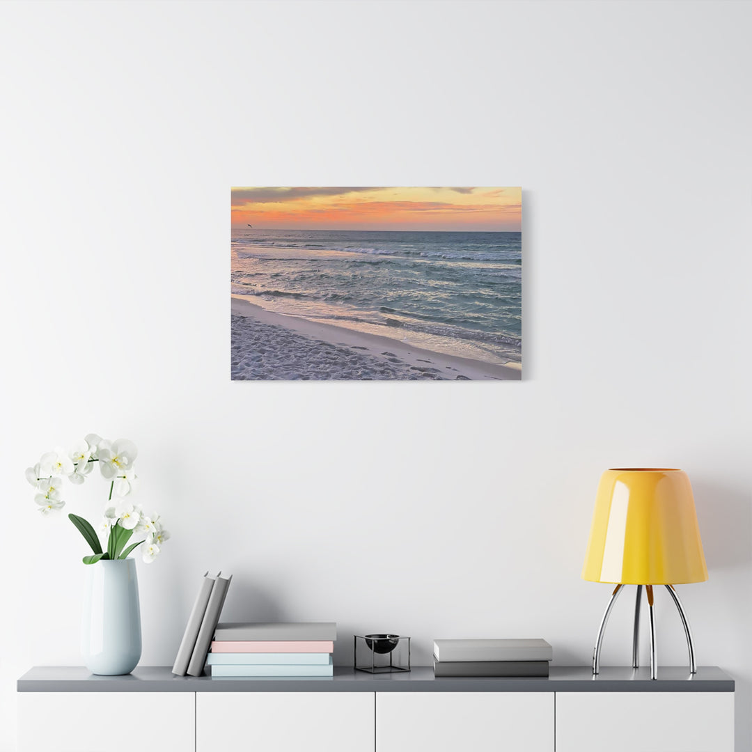 Sunset Beach Matte Stretched Canvas Wall Art