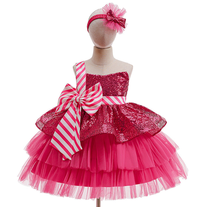 Girls’ Christmas Holiday Outfit with Matching Headwear