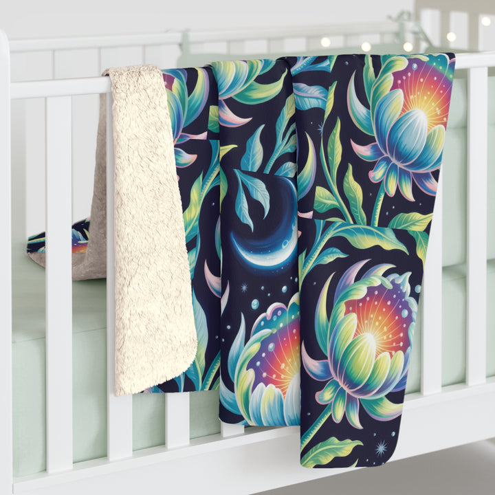 Florida Flowers Sherpa Fleece Blanket – Cozy Floral Throw for Home & Gifts