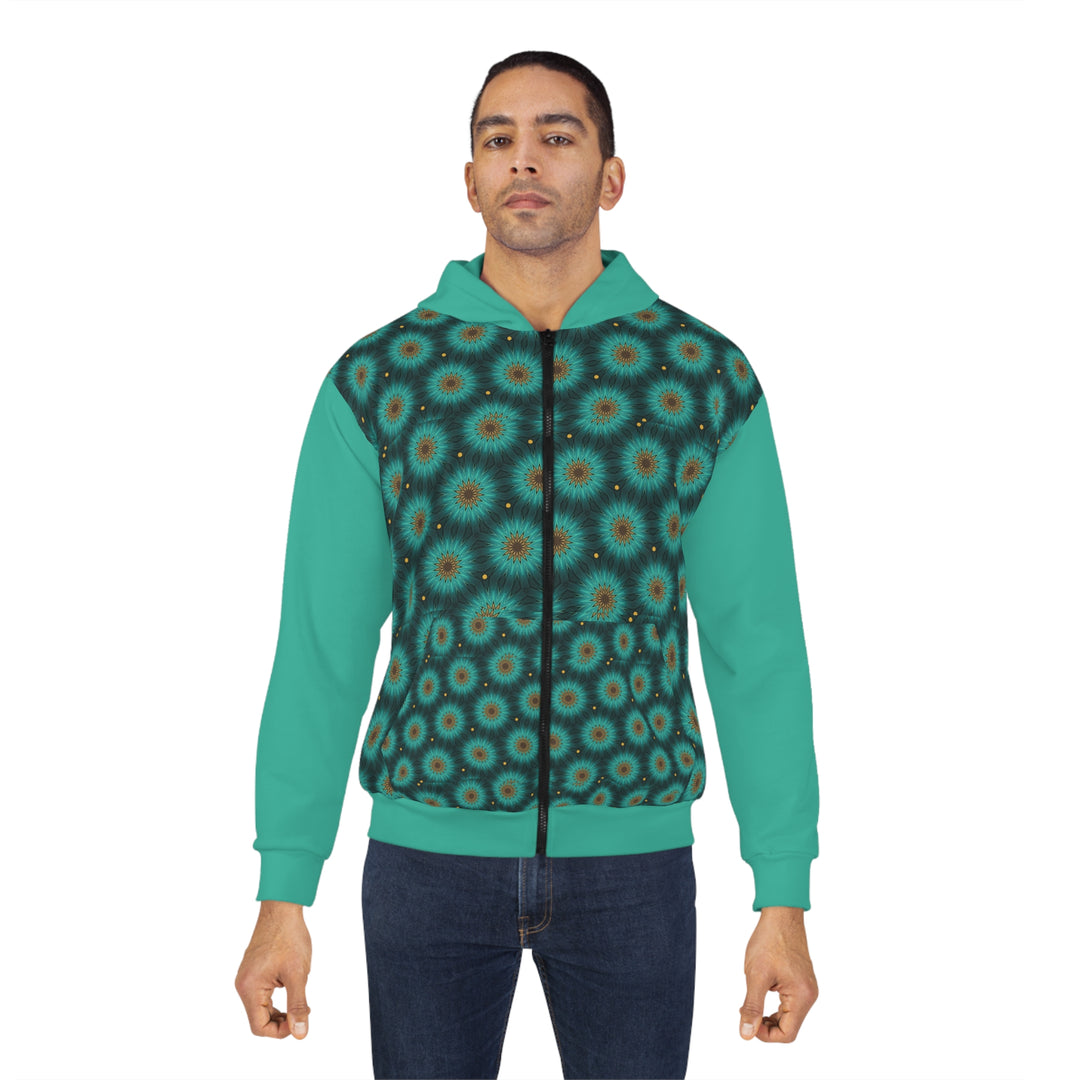 Unisex Zip Hoodie -Green Gardens