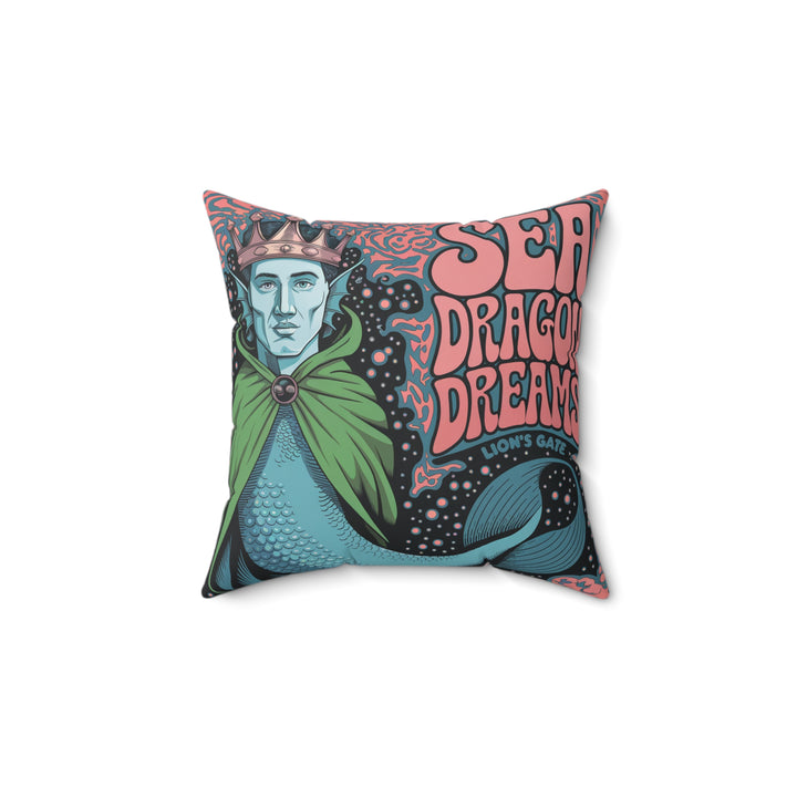 Faux Suede Square Pillow - Sea Dragon Dreams