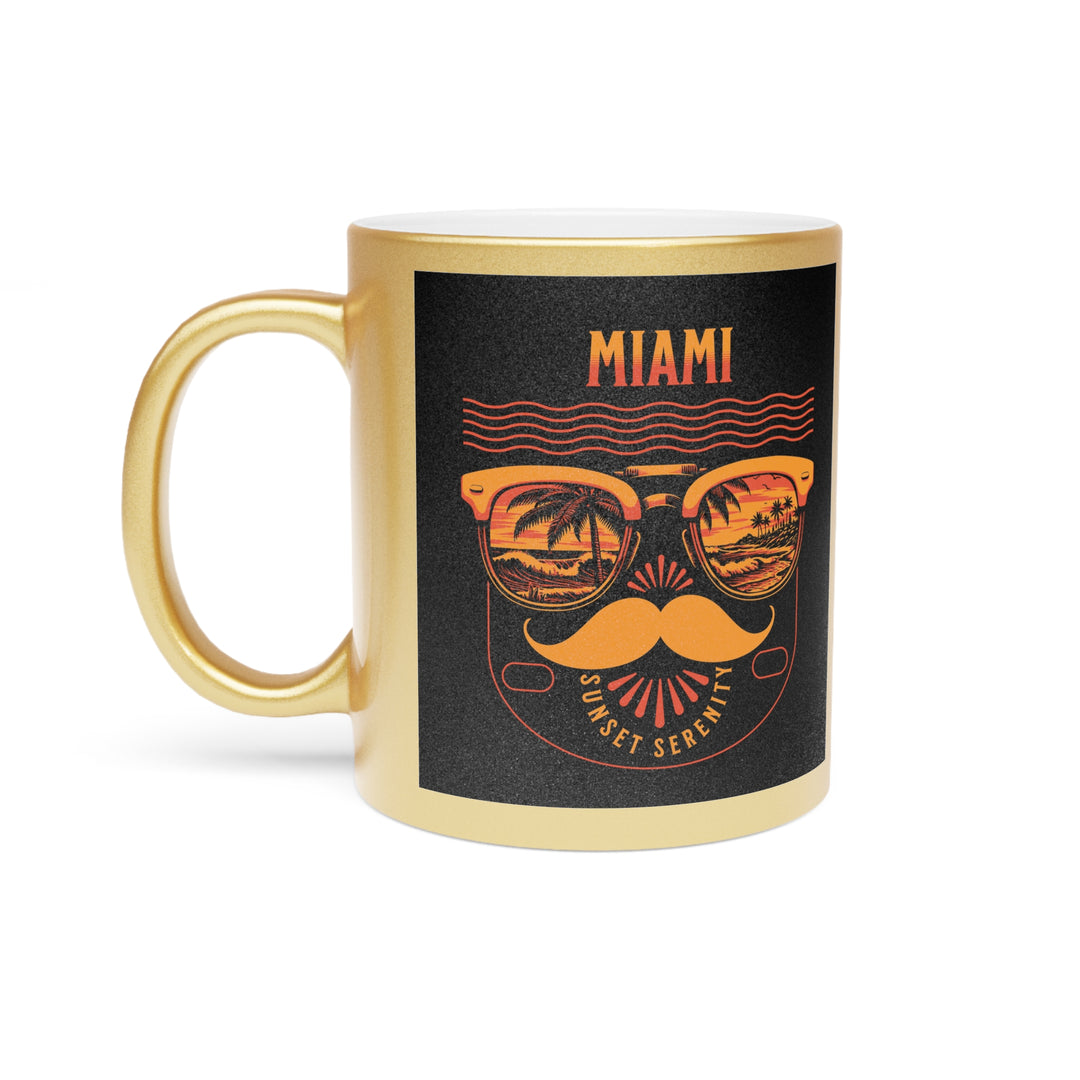 Metallic Mug (Silver\Gold) - Miami Sunset