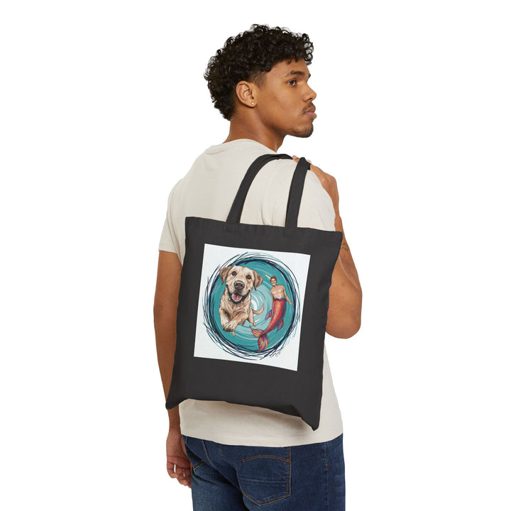 Cotton Canvas Tote Bag - Merman and His Dog