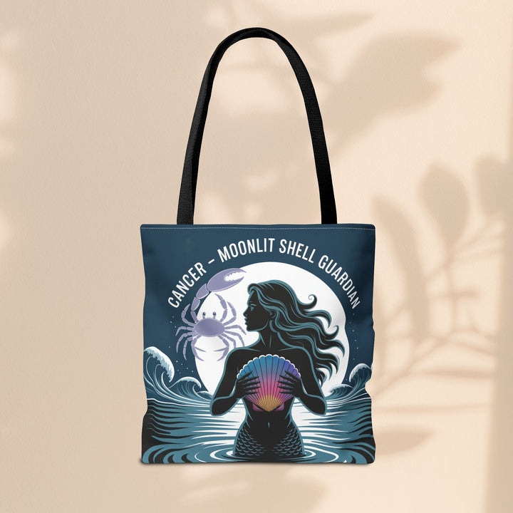 Zodiac Cancer Tote, Astrology-Inspired Tote Bag, Zodiac Gift, Cancer Moonlit Shell Guardian, Eco-Friendly Bag, Gift for Her