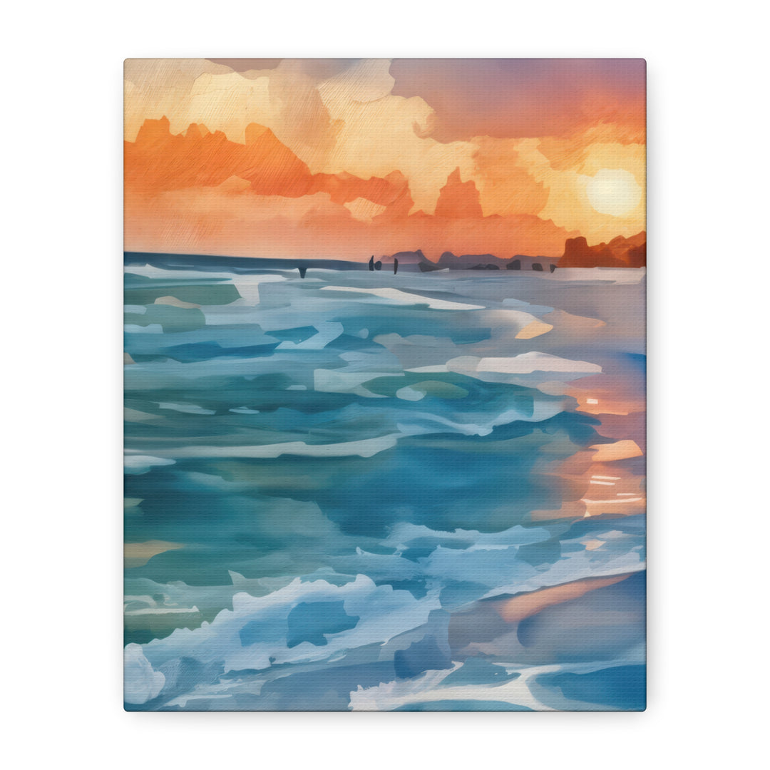 Coastal Sunset Canvas Art – Ocean and Beach Wall Décor