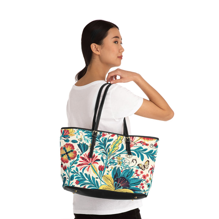 PU Leather Shoulder Bag - Summer Flowers